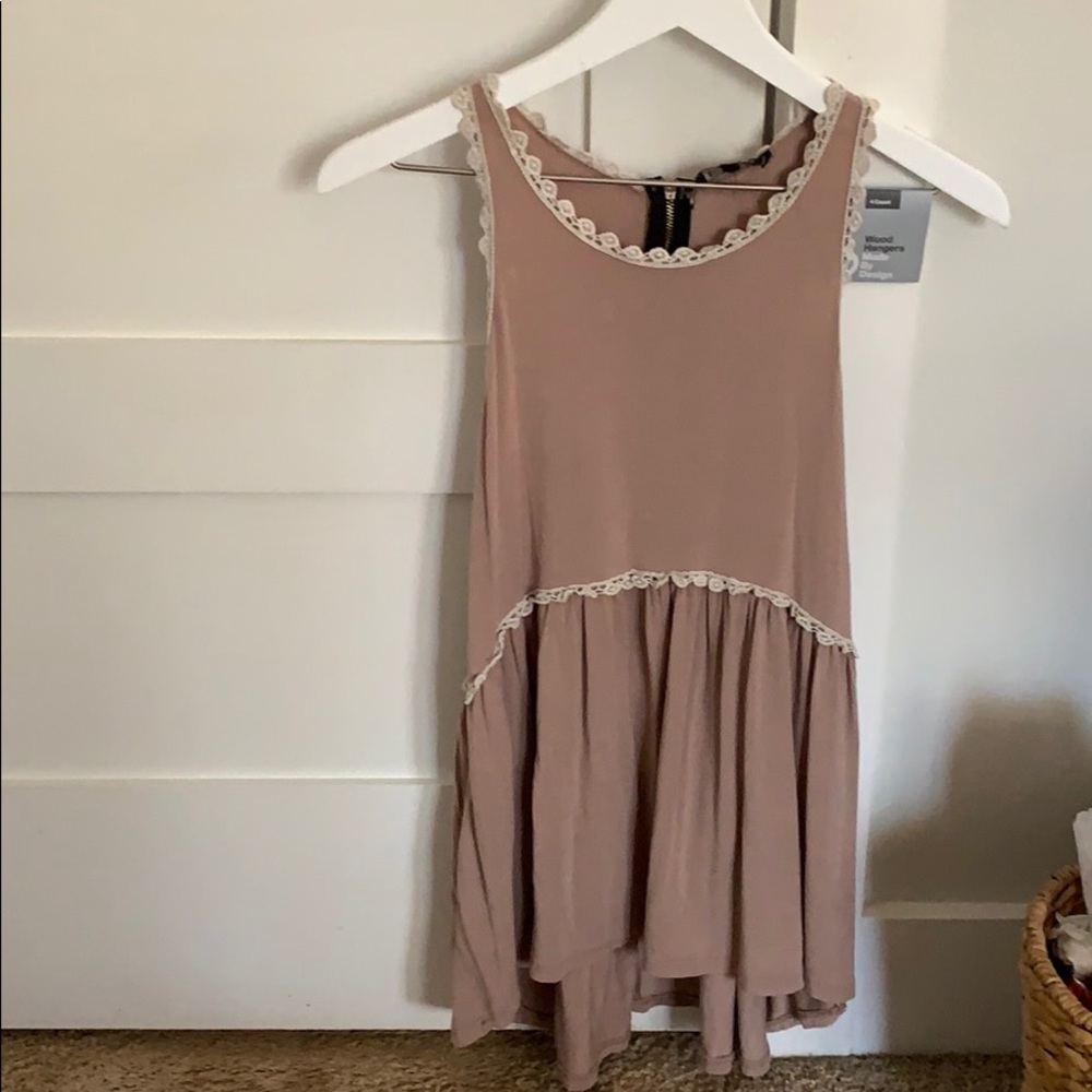 lace and cream tank top-S